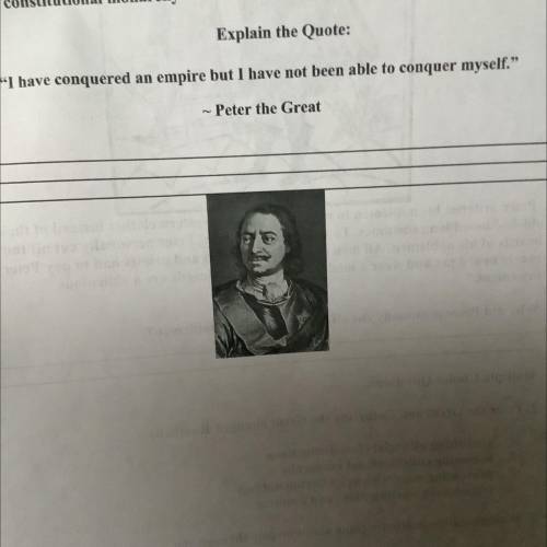 Explain the quote by Peter the great