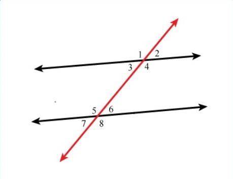 The sketch shows two parallel lines cut by a transversal. Which pair of angles are alternate interi