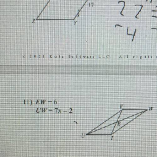 Solve for x it is a parallelogram please help