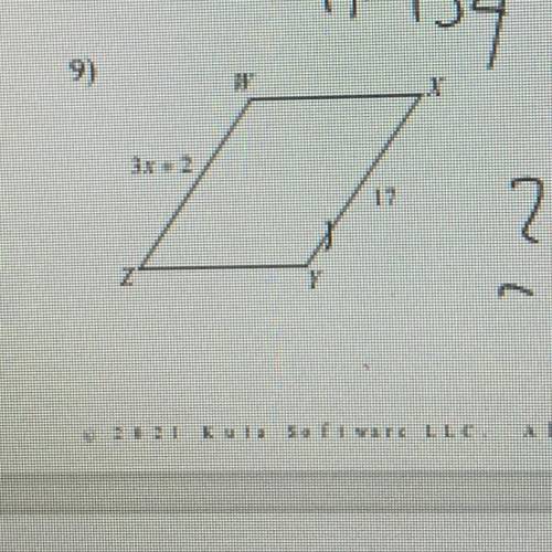 Solve for x it is a parallelogram 
pls help