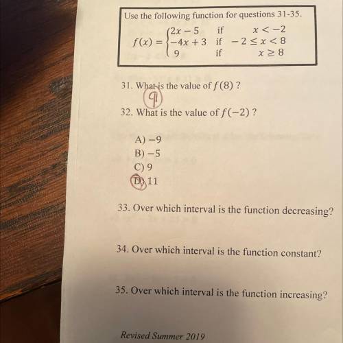 Please answer question 33 and 34!
