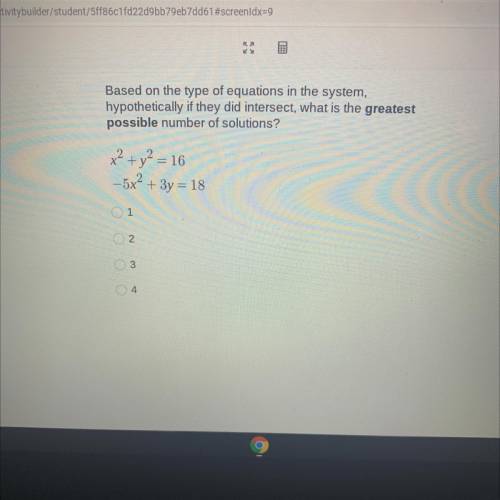 Based on the type of equations in the system,

hypothetically if they did intersect, what is the g