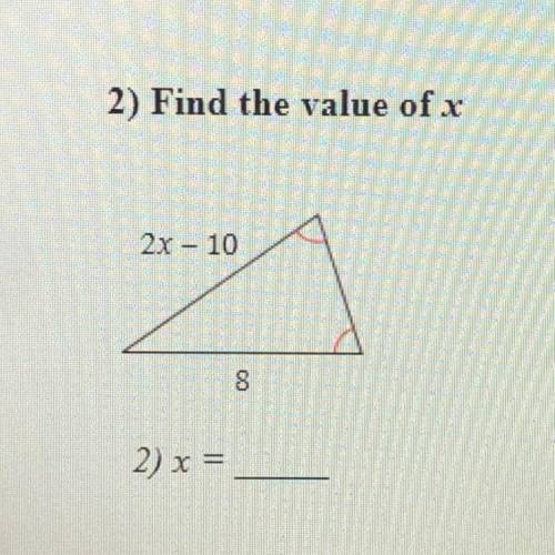 Find the value of x
x = __
