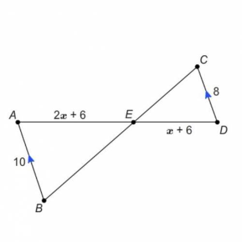 What is AE?

Enter your answer in the box.
units
two segments A D and B C intersect at point E to