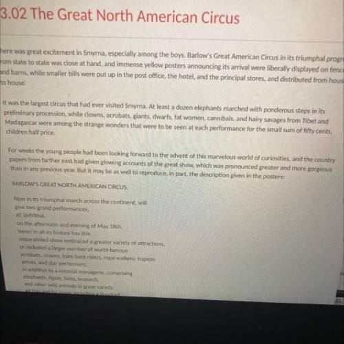 What is the setting in The great north american circus?