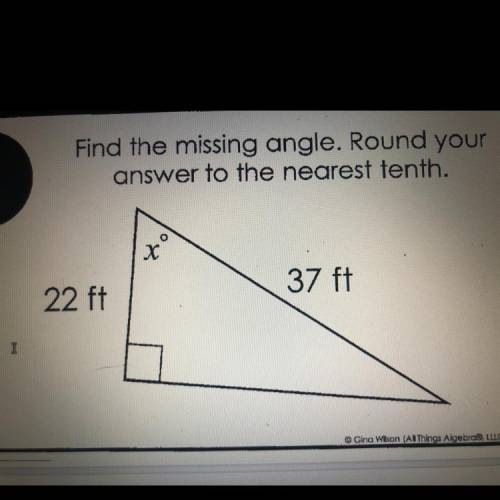 Find the missing side. Round your
answer to the nearest tenth.