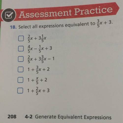 Select all expressions that are equivalent to 3/5x + 3