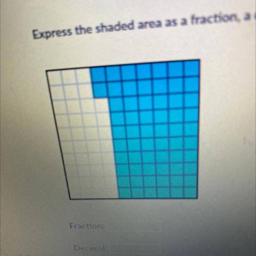 The square below represents one whole.