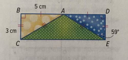 In the quilt design shown, ABC = ADE. What is the measure of BCA?