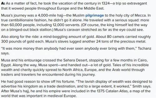 cause and effect - How did Musa's pilgrimage to Mecca effect people's perception (view) of his empi