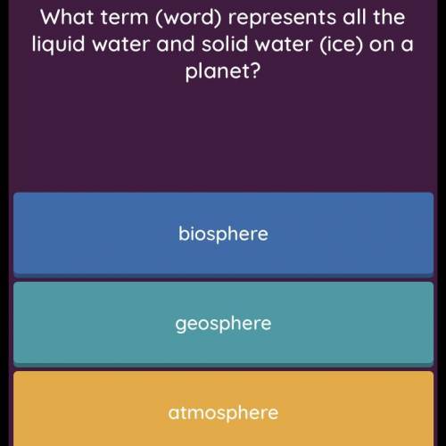 Last one says hydrosphere you can’t see it though help please really fats please