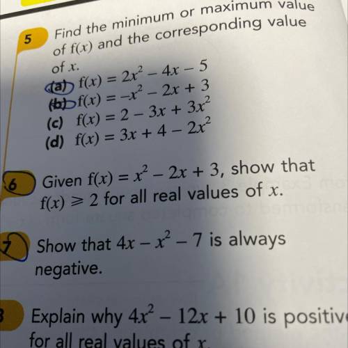 Show that 4x - x? – 7 is always
negative.
Help