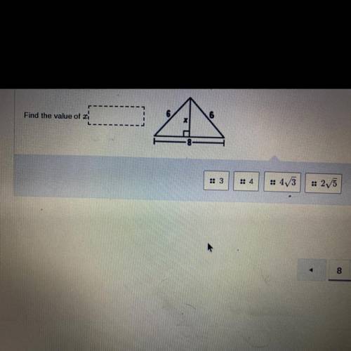 What is the value for x=