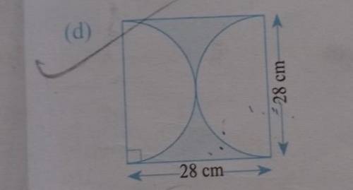 Find the area of shaded region from the following figures