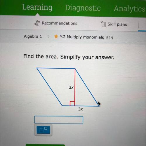 Pls help!! 
Find the area. Simplify your answer.
3x
3x