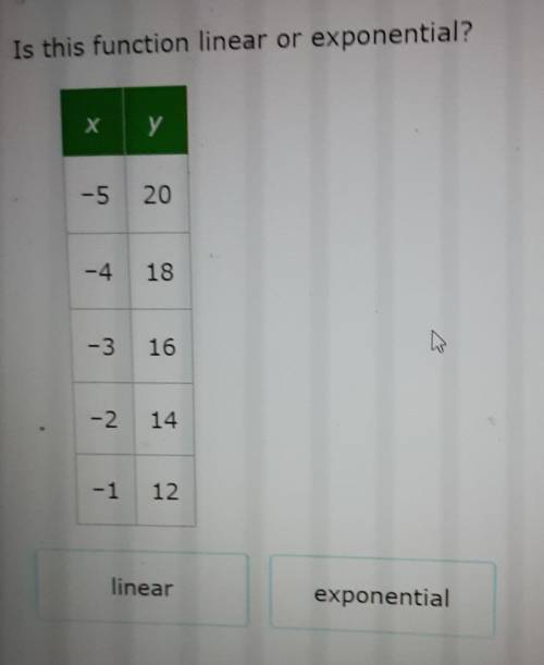 Is this function linear or exponential?