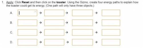 Apply: Click Reset and then click on the toaster. Using the Gizmo, create four energy paths to expl