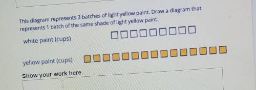 This diagram represents 3 batches of light yellow paint. Draw a diagram that represents 1 batch of