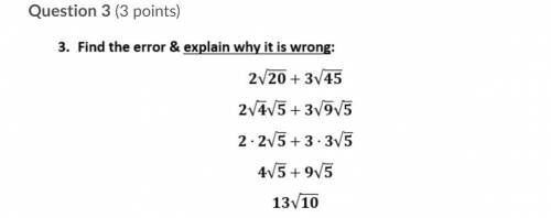 Find the error and explain why its wrong