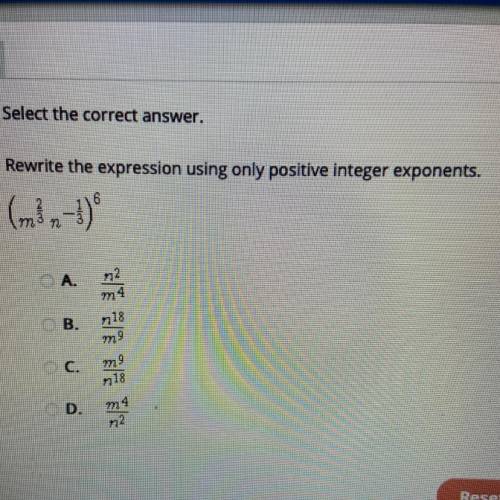 Rewrite the expression using only positive integer exponents.