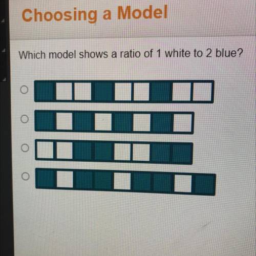 Which model shows a ratio of 1 white to 2 blue?