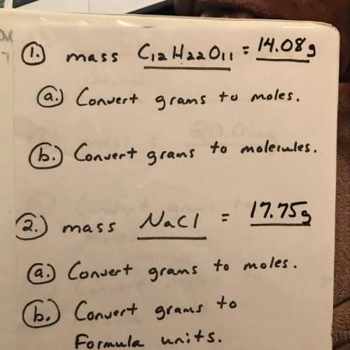 1.

mass Cataa 0,1: 14.08.
,
a.
a. Convert
grams to moles.
6.) Convert
to molecules.
grams
17.753