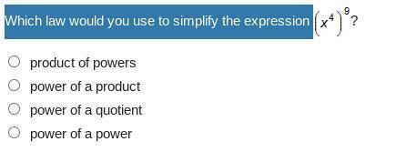 Which law would you use to simplify the expression x49