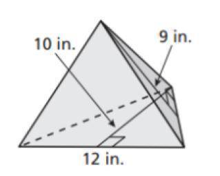 The surface area of the pyramid is...

A. 222 square inches
B. 1080 square inches
C. 552 square in