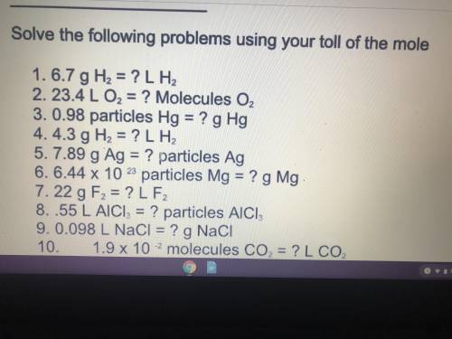 Toll of the mole practice problems