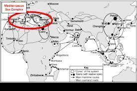 Based on the maps to the left, which civilizations did the Romans have contact with through trade a