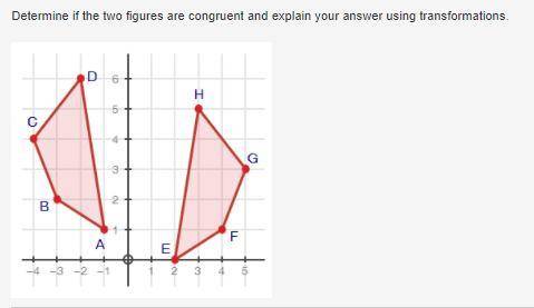 Determine if the two figures are congruent and explain your answer using tra