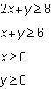 What is the minimum value of C = 7x + 8y, given the constraints on x and y listed below?