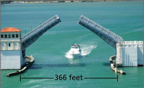 PLEASE HELP ME

The drawbridge shown consists of two identical sections that open to allow boats t