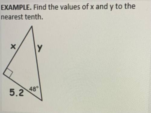 Find X and Y, to the nearest tenth