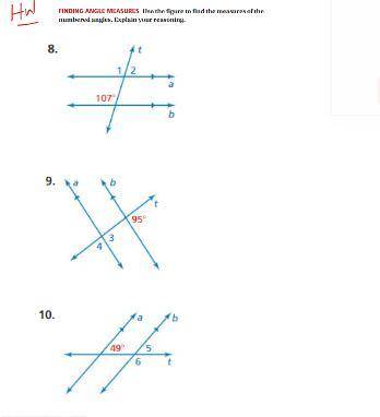 Use the Figures to find the measures of the numbered angles