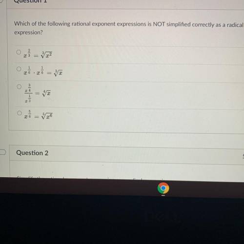Which of the following rational exponent expressions is NOT simplified correctly as a radical expre