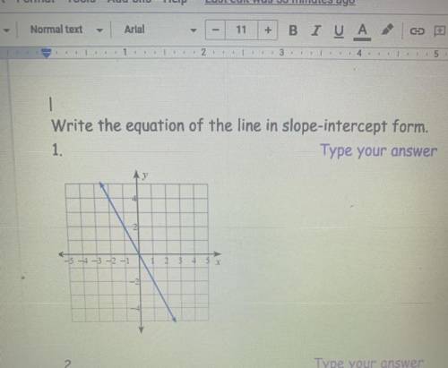 What’s the equation of the line in slope-intercept form?