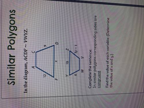 This is a geo hw question please answer I give brainlest for person who finds x and y thanks!