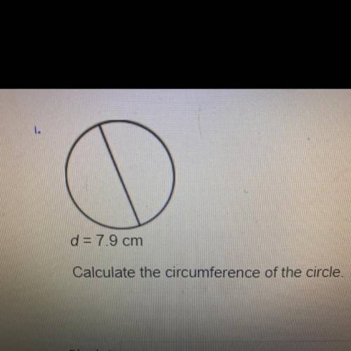 D = 7.9 cm
Calculate the circumference of the circle.