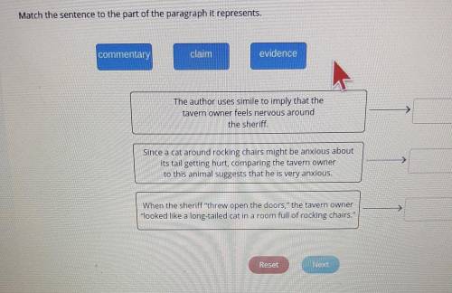 Match the sentence to the part of the paragraph it represents. commentary claim evidence The author