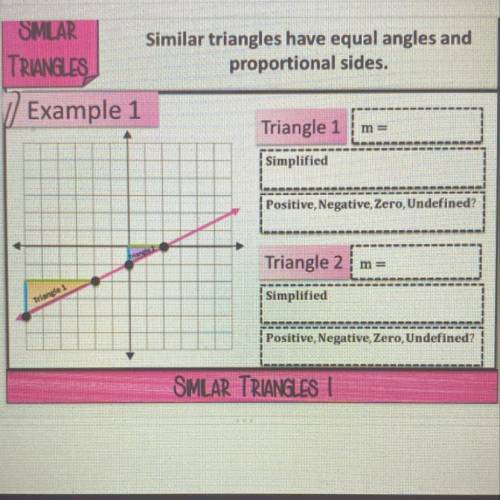 SMLAR
Similar triangles have equal angles and
TRIANGLES
proportional sides.