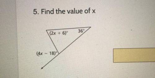 Find the value of x. Please help. I am confused