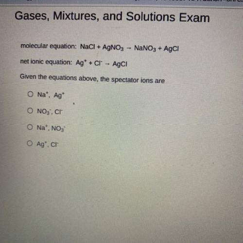 Gases mixture and soulutions test