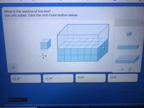 What is the volume of the box?
Use unit cubes. Click the Unit Cube button below.