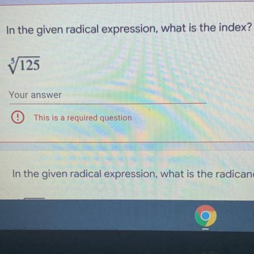 In the given radical expression, what is the index?
