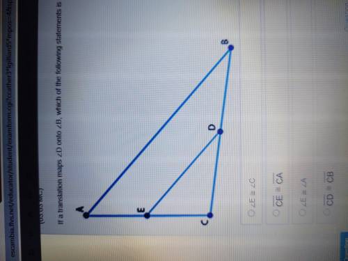 If a translation maps angle D onto angle B which of the following statements is true?