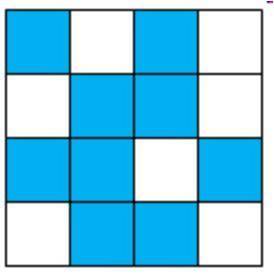 The probability that a randomly selected point on the grid below is in the blue area is StartFracti