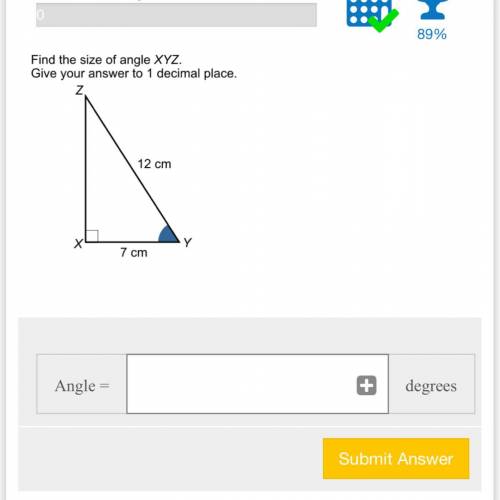 Find the size of angle XYZ give your answer to 1 decimal place