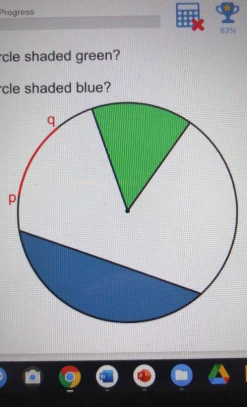 A) What is the name of the part of the circle shaded green?

b) What is the name of the part of th