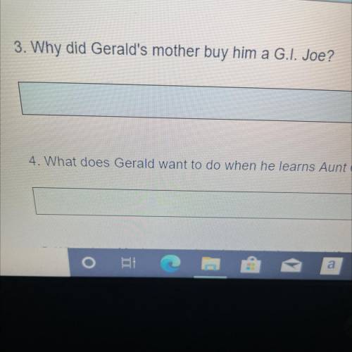 Why did Gerald's mother buy him a G.I. Joe in Forged by Fire?(this Question is on my Study guide. s